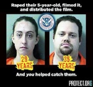 Husband and wife team who sexually exploited their own child for porn production.