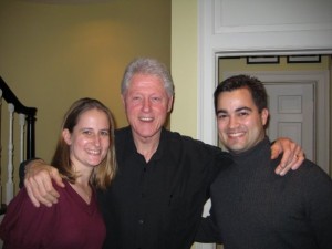 Former President Bill Clinton at shindig for Hillary with Pagliano and his wife.