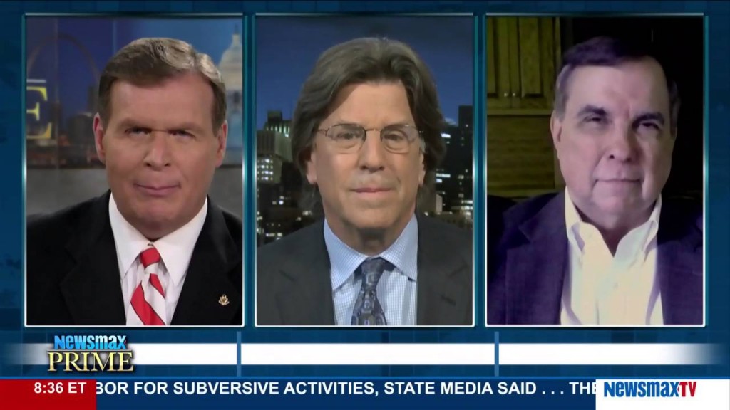 Marc Rotterman (right) appears on Newsmax Prime with J.D. Hayworth, a former GOP congressman from Arizona.