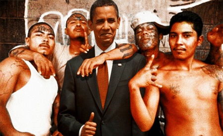 While photographs such as this are considered in poor taste, President Obama has allowed between 50,000 and 70,000 members of MS-13 to operate in the U.S.Most of them are illegal aliens.