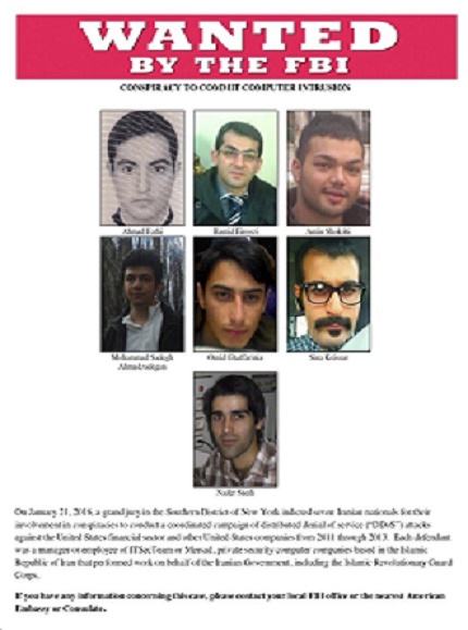 Iranian operatives being hunted by the FBI in the United States.