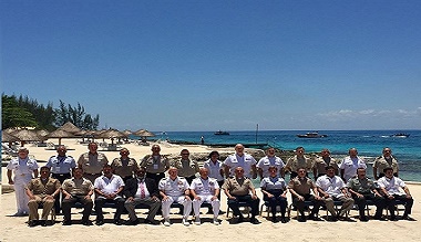 Photo: Central America Security Conference participants pose for a group photo on the first day of the two-day forum in Cozumel, Mexico, April 24, 2017. Topics of discussion include ways to increase regional cooperation and confront transnational threats. DoD photo by Lisa Ferdinando