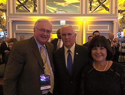 Van Hipp (left) with Vice President Mike Pence and his wife, Karen.