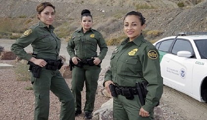 Female agents patrol the U.S. border with Mexico.